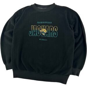 Vintage 90s Mens Black Riddell NFL Jacksonville Jaguars Crewneck Sweatshirt Sz M